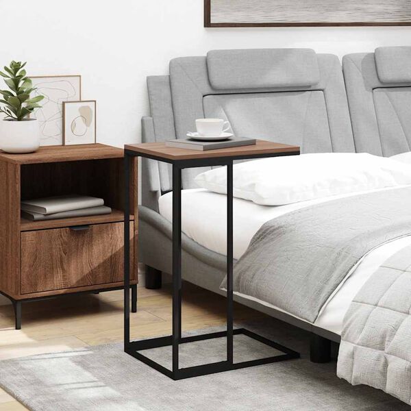 vidaXL Bijzettafel 40x30x59 cm bewerkt hout zwart