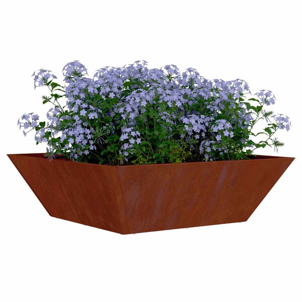 vidaXL Tuin Bloempot Roestig 50 x 50 x 15 cm Cortenstaal