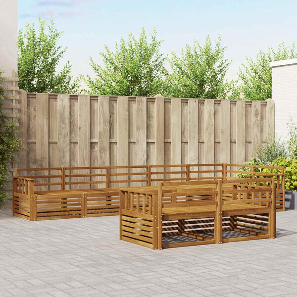 vidaXL Buiten bankenset 8 pcs Naturel Massief Acaciahout
