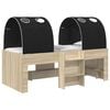 vidaXL Bed met Tunnel 3 st Sonoma en Zwart Bewerkt hout