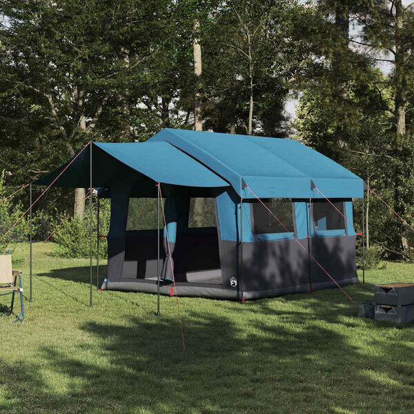 vidaXL Familietent voor 4 Personen Blauw en Grijs 324 x 255 x 230 cm