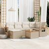 vidaXL 7-delige Loungeset met kussens poly rattan beige