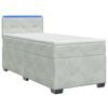 vidaXL Boxspring Bed met Matras en LED Lichtgrijs 90 x 200 cm fluweel