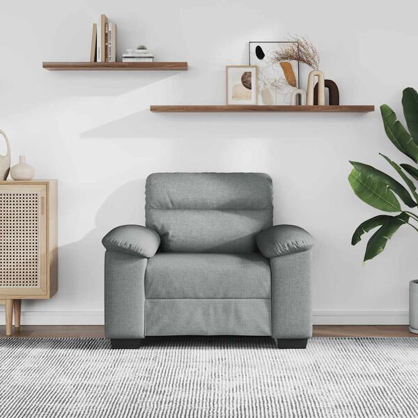 vidaXL Fauteuil 60 cm stof lichtgrijs