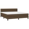 vidaXL Boxspring met matras stof donkerbruin 180x200 cm