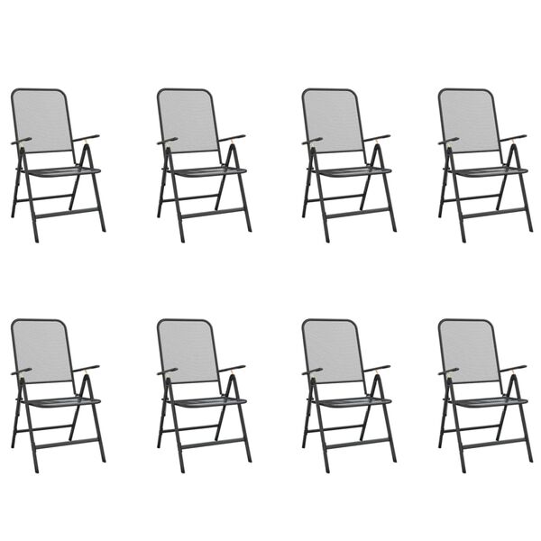 vidaXL 9-delige Tuinset metaalgaas antracietkleurig