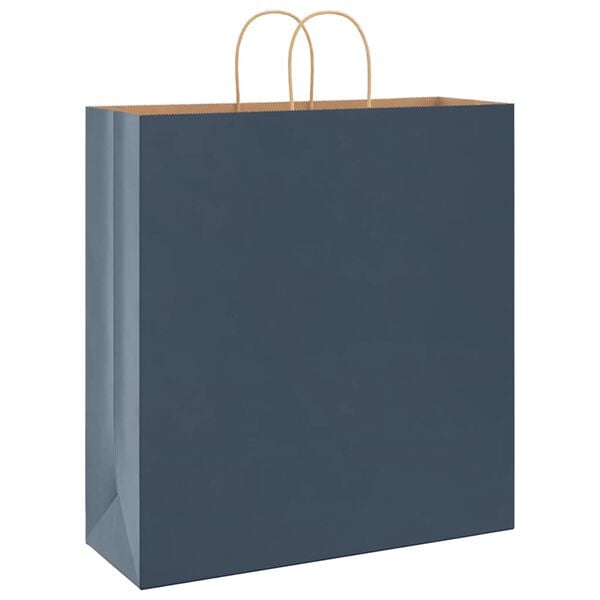 vidaXL Papieren zakken 50 st met hengsels 45x17x48 cm blauw