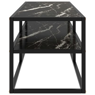 vidaXL Tv-meubel met zwart marmerglas 120x40x40 cm zwart