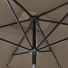 vidaXL Parasol met LED's en stalen paal 2x3 m taupe