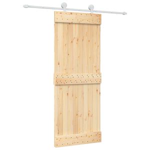 vidaXL Schuifdeur 80 x 210 cm Massief Grenenhout (Niet-Behandeld)