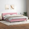 vidaXL Boxspring met matras fluweel roze 180x220 cm
