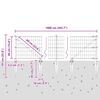 vidaXL Hek met Paal Grijs 0,4 x 10 m Staal en PVC