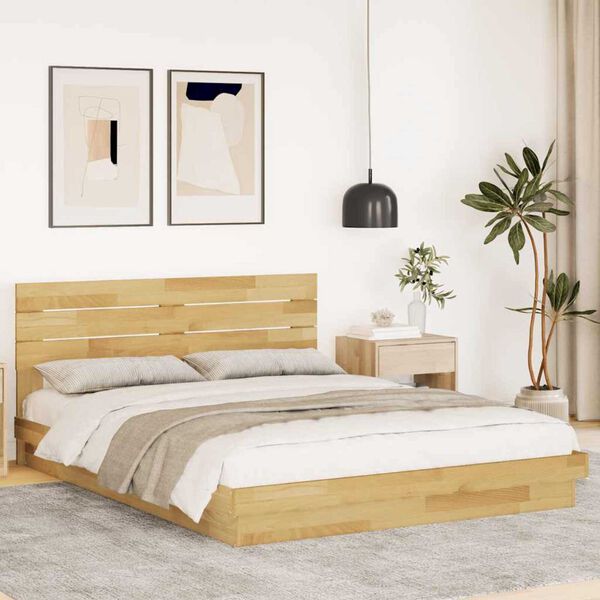 vidaXL Bedframe hoofdeinde zonder matras 160x200 cm massief eikenhout