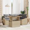 vidaXL Tuin Sofa Set met opslag 5 pcs Beige Poly riet