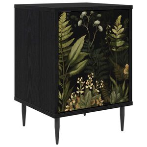vidaXL Nachtkastje RHENEN Zwart eiken 36 x 33 x 51 cm Bewerkt hout