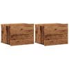 vidaXL Nachtkastjes 2 st wandgemonteerd 40x32x30 cm oud houtkleurig