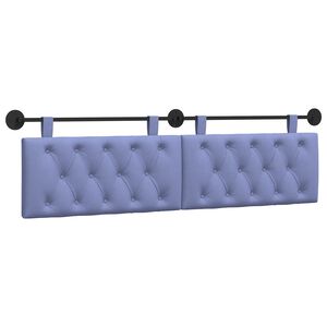 vidaXL Hangend hoofdbord Jeans Blauw Stof