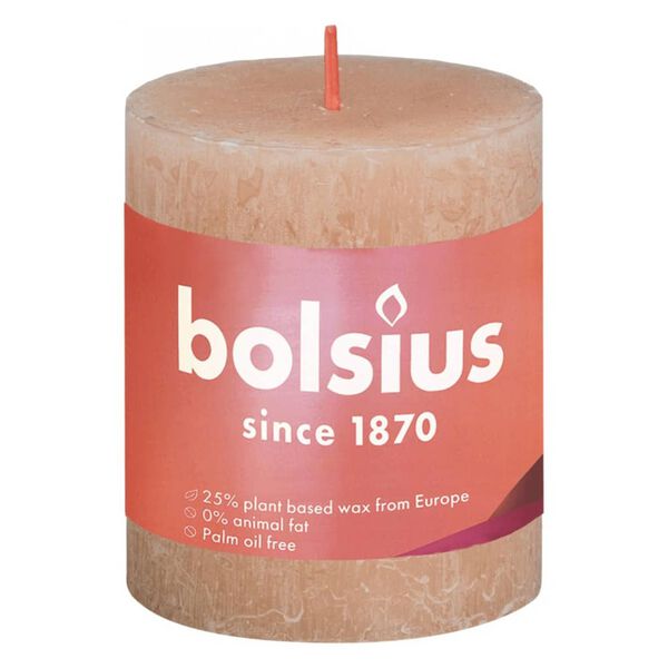 Bolsius Stompkaarsen Shine 4 st rustiek 80x68 mm mistroze