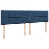 vidaXL Ottoman bed met matrassen en LED's 200x200cm stof blauw