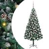 vidaXL Kunstkerstboom Groen 210 cm PVC en Staal en Kunststof