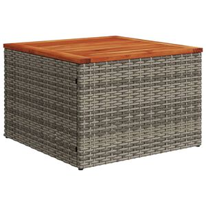 vidaXL Tuintafel 55x55x37 cm poly rattan en acaciahout grijs