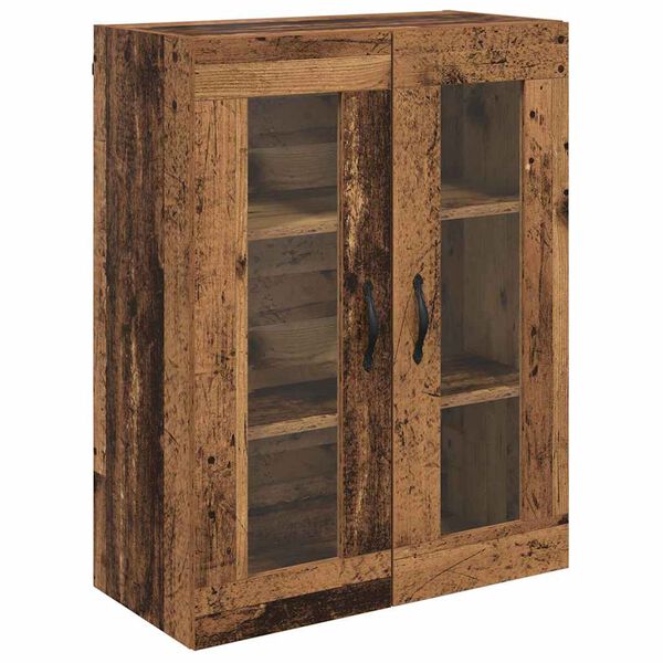 vidaXL Wandkast Oud Hout 69,5 x 34 x 90 cm Geengineerd Hout en Glas