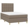 vidaXL Boxspring met matras stof taupe 120x190 cm