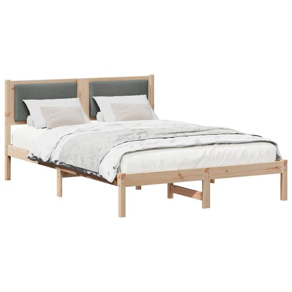 vidaXL Bedframe Donkergrijs 150 x 200 cm Massief grenenhout