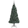 vidaXL Kunst kerstboom met verlichting en ballenset Groen 210 cm PET