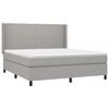 vidaXL Boxspring met matras en LED stof lichtgrijs 160x200 cm