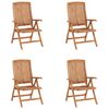 vidaXL Tuinstoelen 4 st verstelbaar met kussens massief teakhout