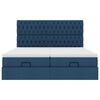 vidaXL Ottoman bed met matrassen en LED's 200x200cm stof blauw