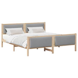 vidaXL Bedframe met hoofdeinde Lichtgrijs 180 x 200 cm Stof