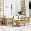 vidaXL 7-delige Loungeset met kussens poly rattan beige