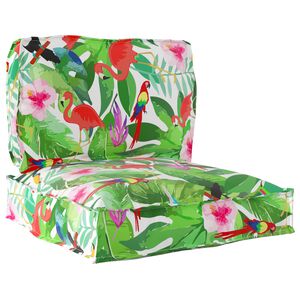 vidaXL Pallet Kussen Set Bloemen 2 pcs Tropische Jungle Oxford Stof