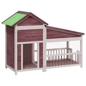 vidaXL Hondenhok 143x60,5x109 cm massief grenenhout mokkakleurig