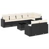 vidaXL 9-delige Loungeset met kussens poly rattan zwart