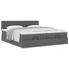 vidaXL Ottoman bed met matrassen 180x200cm stof donkergrijs