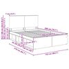 vidaXL Bedframe Ambachtelijk eiken 150 x 200 cm Massief grenenhout