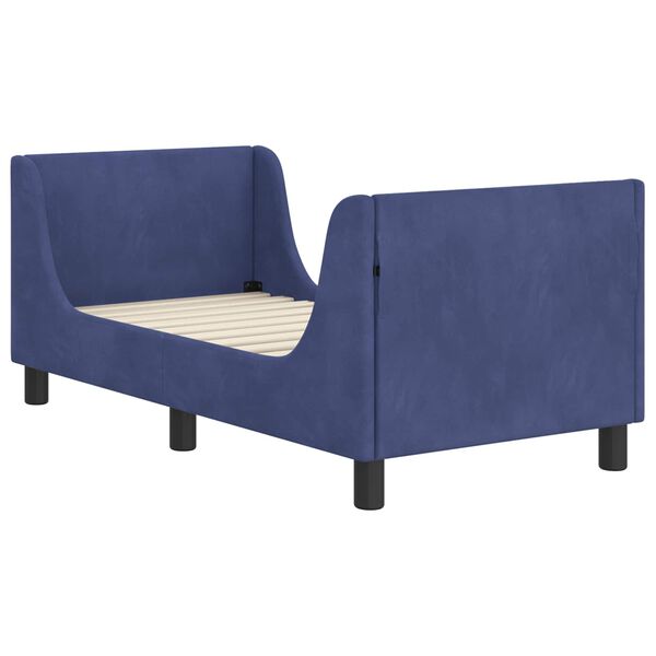 vidaXL Peuterbedframe met hoofdbord Politieblauw 70 x 140 cm Fluweel