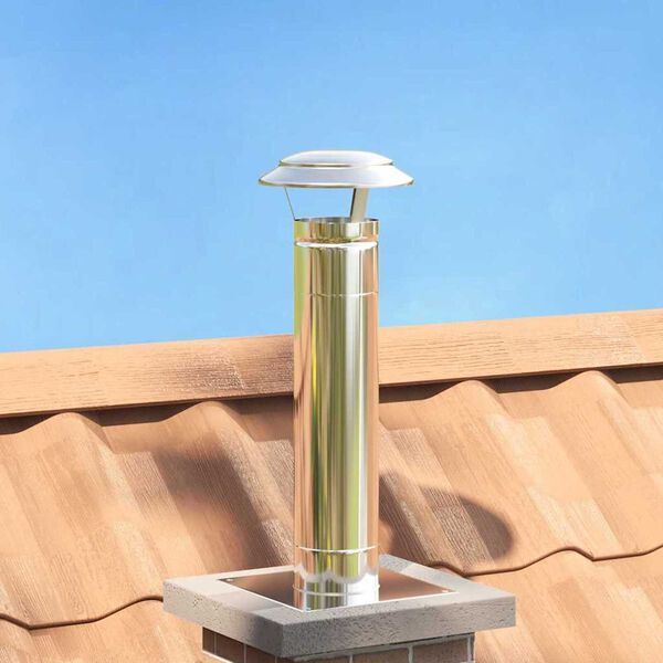 vidaXL Regenbescherming voor Schoorsteen Zilver 20 x 20 x 18 cm