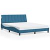 vidaXL Bedframe met LED zonder matras "Hanko" fluweel blauw 160x200 cm