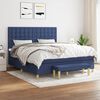 vidaXL Boxspring met matras stof blauw 180x200 cm
