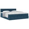 vidaXL Ottoman bed met matras 200x200 cm fluweel donkerblauw