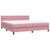 vidaXL Boxspring met matras en LED fluweel roze 180x220 cm