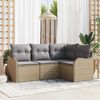 vidaXL Tuin Sofa Set 4 pcs Beige poly rattan