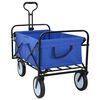 vidaXL Vouwbare winkelwagentje met remmen Blauw 94 x 53 x 99 cm