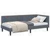 vidaXL Hoekbedframe met hoofdeinde Donkergrijs 90 cm x 190 cm Fluweel