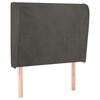 vidaXL Hoofdbord met randen 83x23x118/128 cm fluweel donkergrijs