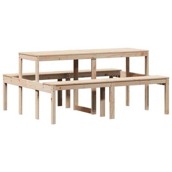vidaXL Picknicktafel 160x134x75 cm massief grenenhout
